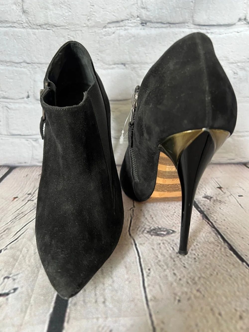 Black Suede Pointed Stiletto Ankle Booties